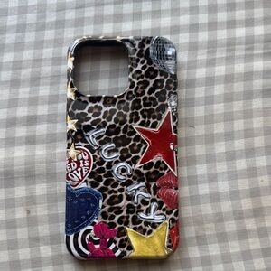 Leopard Print Phone Case with Colorful Accents 13 pro max